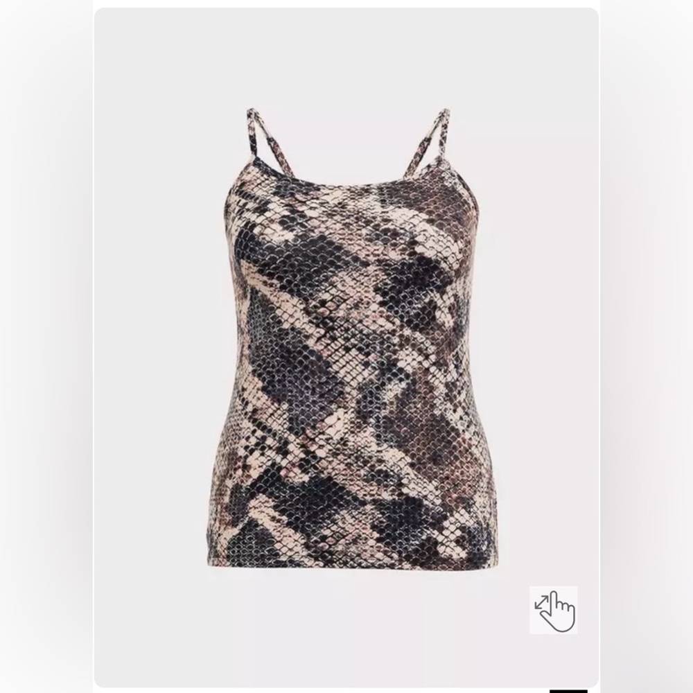 Torrid Black and Cream Snake Print Camisole
